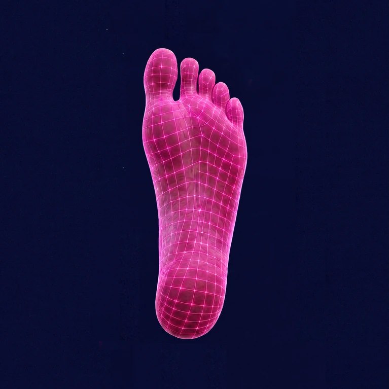 Footprint Fuss in pink mit Gitter